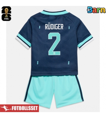 Tyskland Antonio Rudiger #2 Bortatröja Barn VM 2026 Kortärmad (+ Korta byxor)